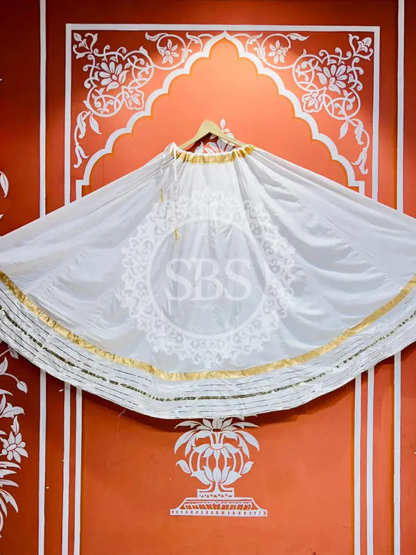 GARBA DANDIYA SKIRTS FOR NAVRATRI WITH UNSTITCHED BLOUSE White