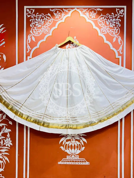 GARBA DANDIYA SKIRTS FOR NAVRATRI WITH UNSTITCHED BLOUSE White