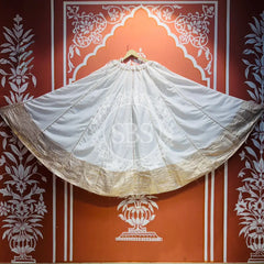 GARBA DANDIYA SKIRTS FOR NAVRATRI WITH UNSTITCHED BLOUSE White