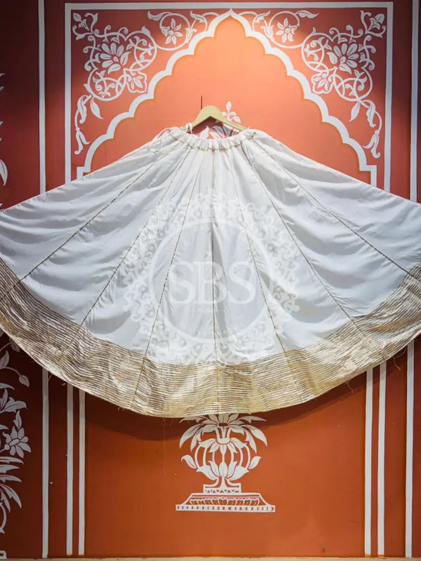 GARBA DANDIYA SKIRTS FOR NAVRATRI WITH UNSTITCHED BLOUSE White