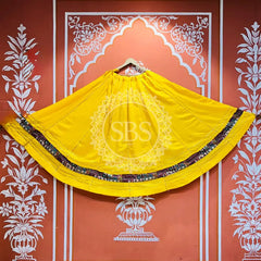 GARBA DANDIYA SKIRTS FOR NAVRATRI WITH UNSTITCHED BLOUSE YELLOW 2