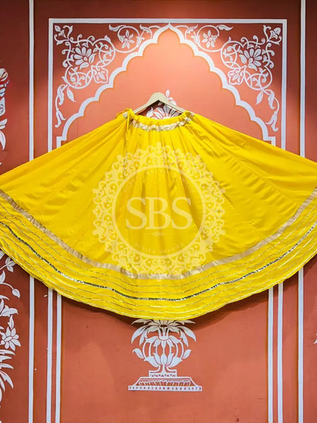 GARBA DANDIYA SKIRTS FOR NAVRATRI WITH UNSTITCHED BLOUSE Yellow