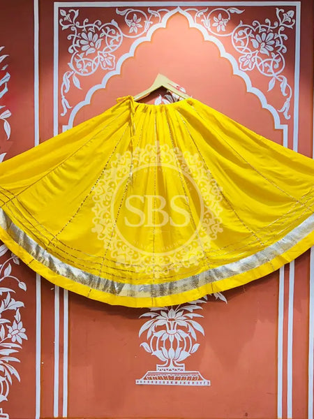 GARBA DANDIYA SKIRTS FOR NAVRATRI WITH UNSTITCHED BLOUSE Yellow