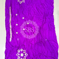 GAZI SILK BHANDEJ LEHENGA Purple / Free Size