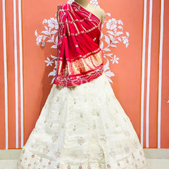 GAZI SILK COSMOS TISSUE GOTA PATTI ZARDOZI LEHENGA