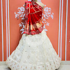 GAZI SILK COSMOS TISSUE GOTA PATTI ZARDOZI LEHENGA