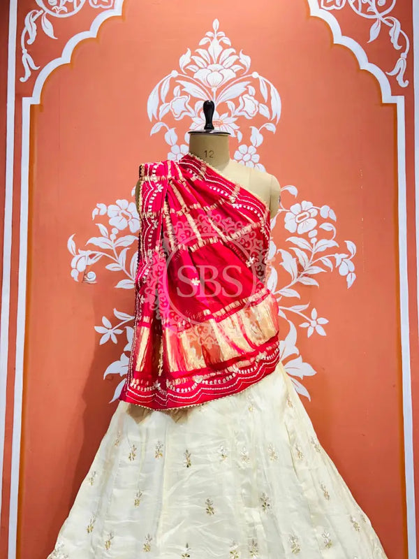 GAZI SILK COSMOS TISSUE GOTA PATTI ZARDOZI LEHENGA