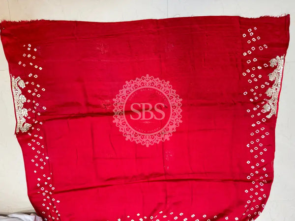 GAZI SILK GOTA PATTI BHANDEJ SAREE