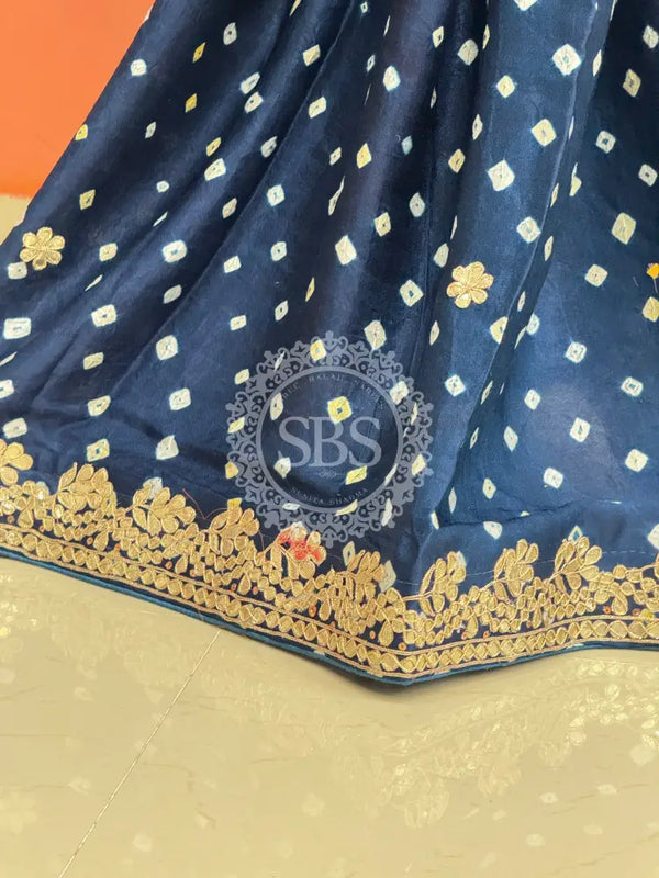 GAZI SILK GOTA PATTI BHANDEJ SAREE