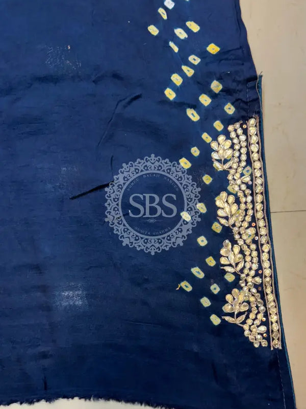 GAZI SILK GOTA PATTI BHANDEJ SAREE