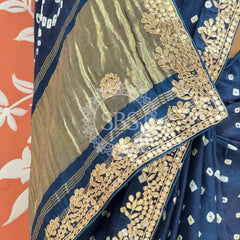 GAZI SILK GOTA PATTI BHANDEJ SAREE