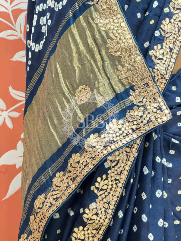 GAZI SILK GOTA PATTI BHANDEJ SAREE