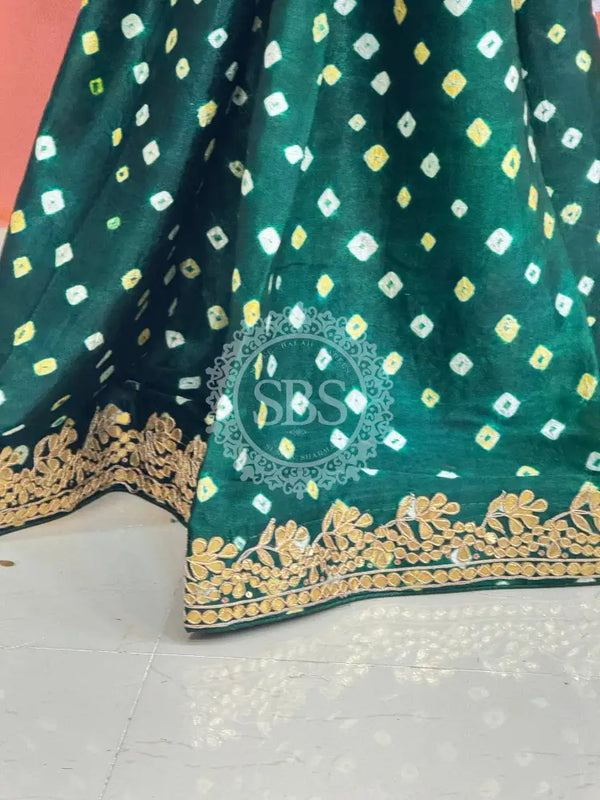 GAZI SILK GOTA PATTI BHANDEJ SAREE