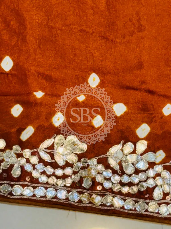 GAZI SILK GOTA PATTI BHANDEJ SAREE