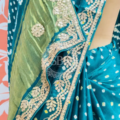 GAZI SILK GOTA PATTI BHANDEJ SAREE