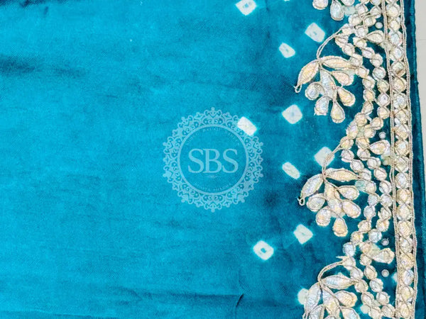 GAZI SILK GOTA PATTI BHANDEJ SAREE
