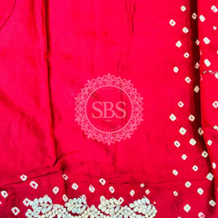 GAZI SILK GOTA PATTI BHANDEJ SAREE