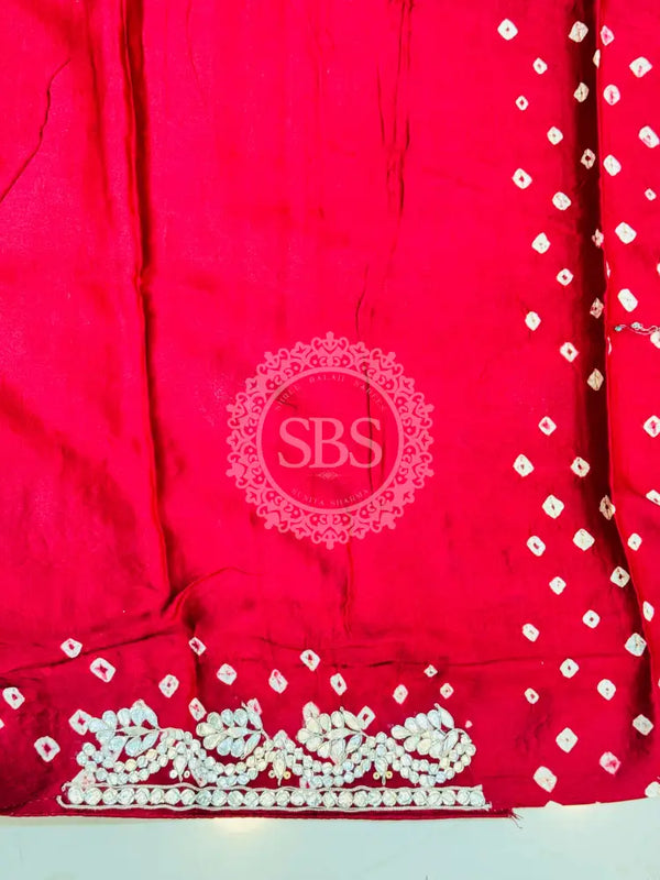 GAZI SILK GOTA PATTI BHANDEJ SAREE