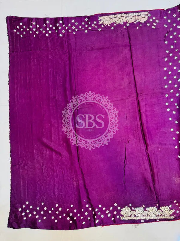 GAZI SILK GOTA PATTI BHANDEJ SAREE