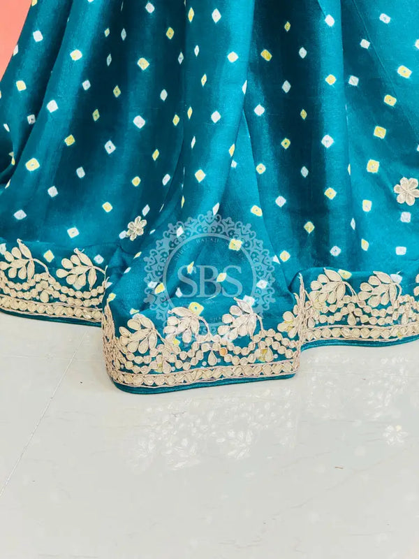 GAZI SILK GOTA PATTI BHANDEJ SAREE