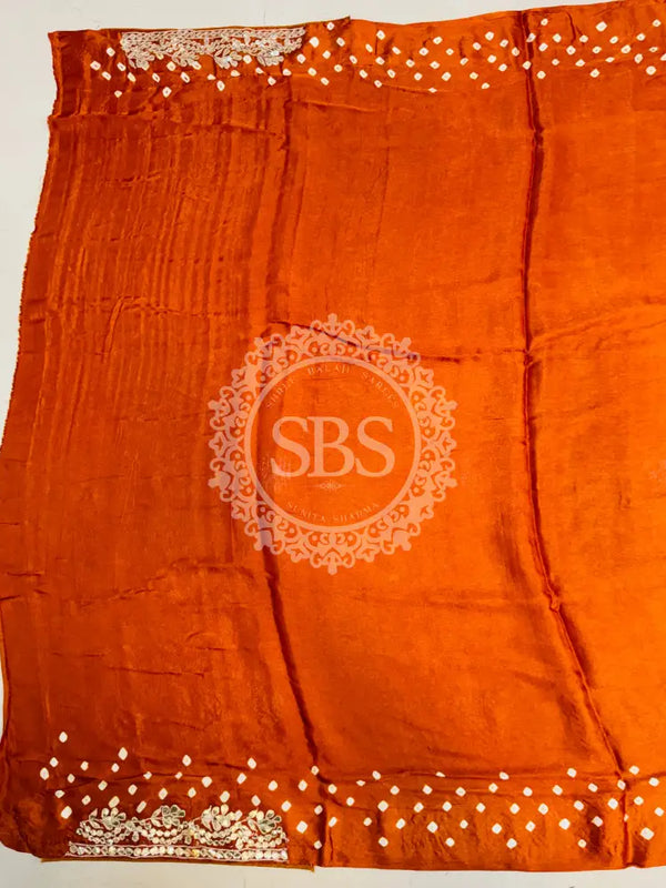 GAZI SILK GOTA PATTI BHANDEJ SAREE