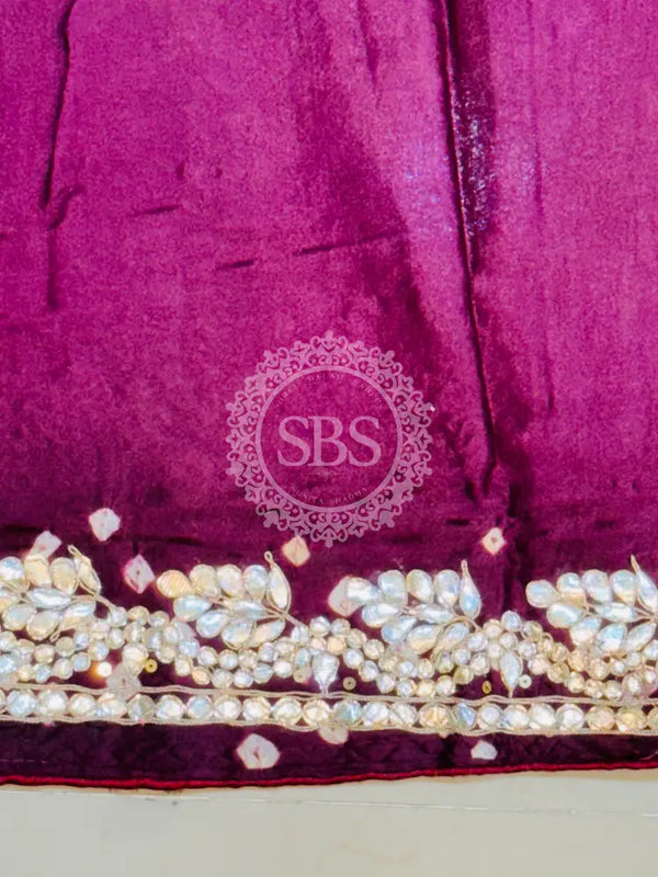 GAZI SILK GOTA PATTI BHANDEJ SAREE