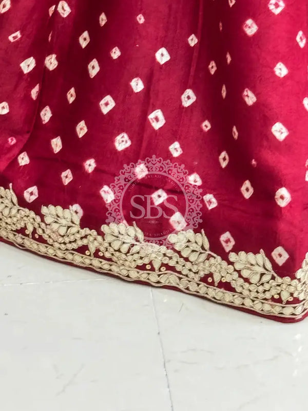 GAZI SILK GOTA PATTI BHANDEJ SAREE
