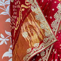 GAZI SILK GOTA PATTI BHANDEJ SAREE