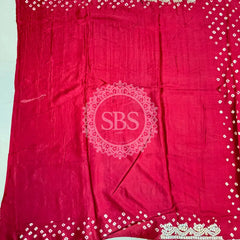 GAZI SILK GOTA PATTI BHANDEJ SAREE