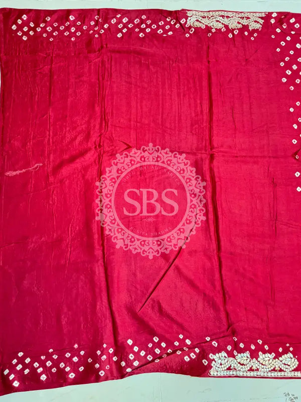GAZI SILK GOTA PATTI BHANDEJ SAREE