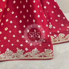 GAZI SILK GOTA PATTI BHANDEJ SAREE