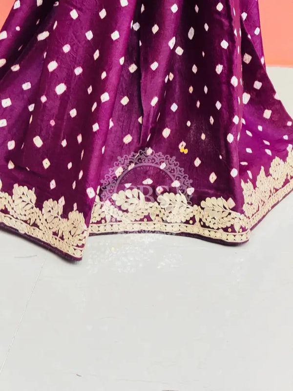 GAZI SILK GOTA PATTI BHANDEJ SAREE