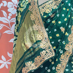 GAZI SILK GOTA PATTI BHANDEJ SAREE