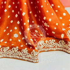 GAZI SILK GOTA PATTI BHANDEJ SAREE