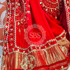 GAZI SILK HANDWORK KACHI PATTI LEHENGA
