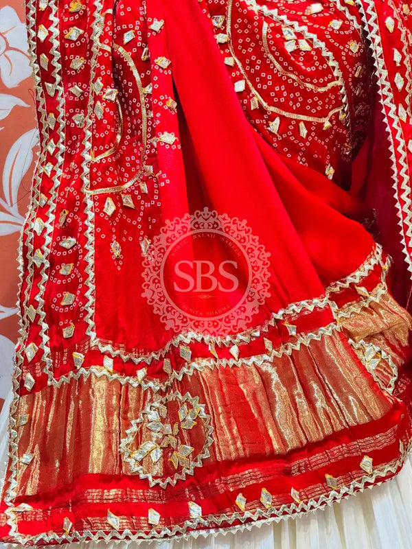 GAZI SILK HANDWORK KACHI PATTI LEHENGA