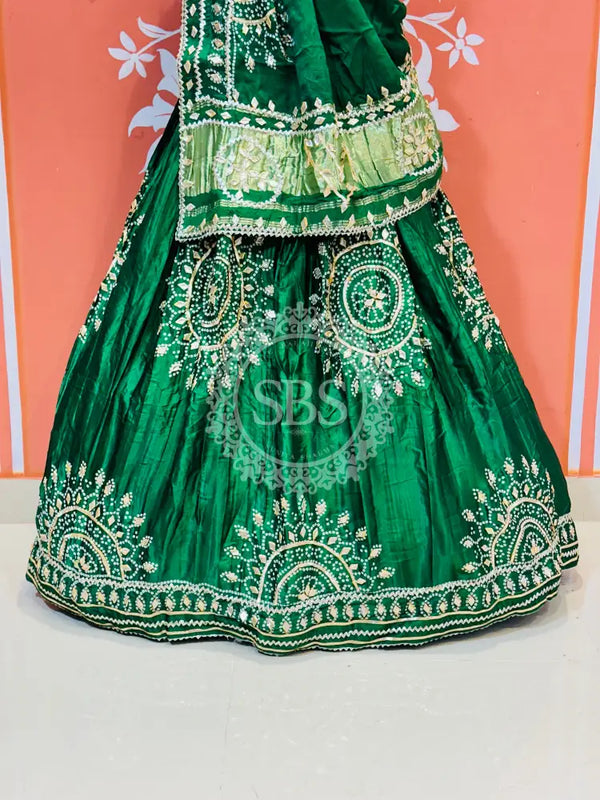 GAZI SILK HANDWORK KACHI PATTI LEHENGA