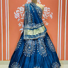 GAZI SILK HANDWORK KACHI PATTI LEHENGA