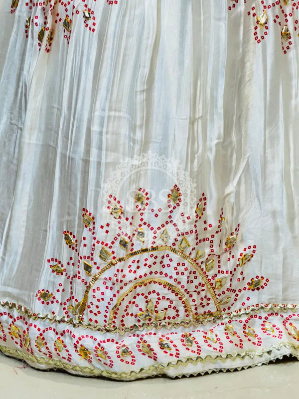 GAZI SILK HANDWORK KACHI PATTI LEHENGA