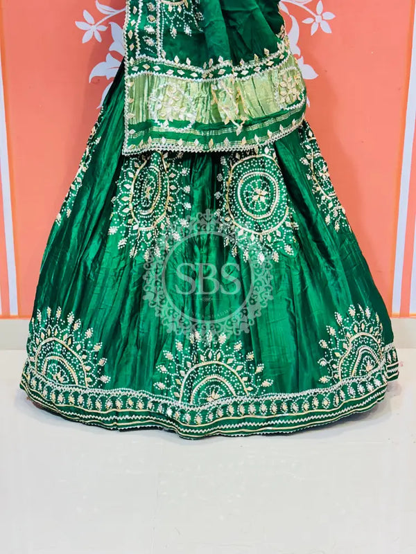 GAZI SILK HANDWORK KACHI PATTI LEHENGA