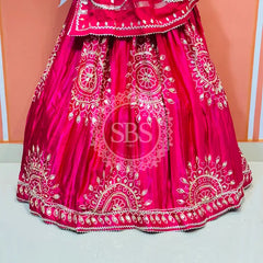 GAZI SILK HANDWORK KACHI PATTI LEHENGA