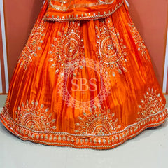 GAZI SILK HANDWORK KACHI PATTI LEHENGA