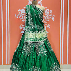 GAZI SILK HANDWORK KACHI PATTI LEHENGA