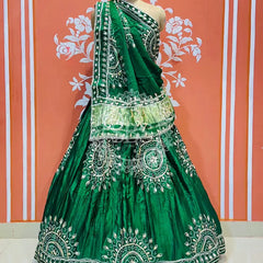 GAZI SILK HANDWORK KACHI PATTI LEHENGA