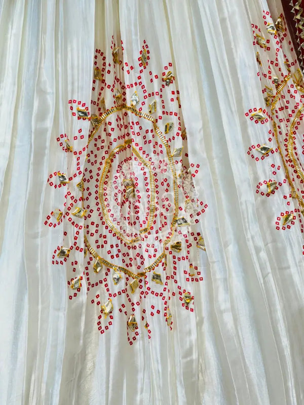 GAZI SILK HANDWORK KACHI PATTI LEHENGA