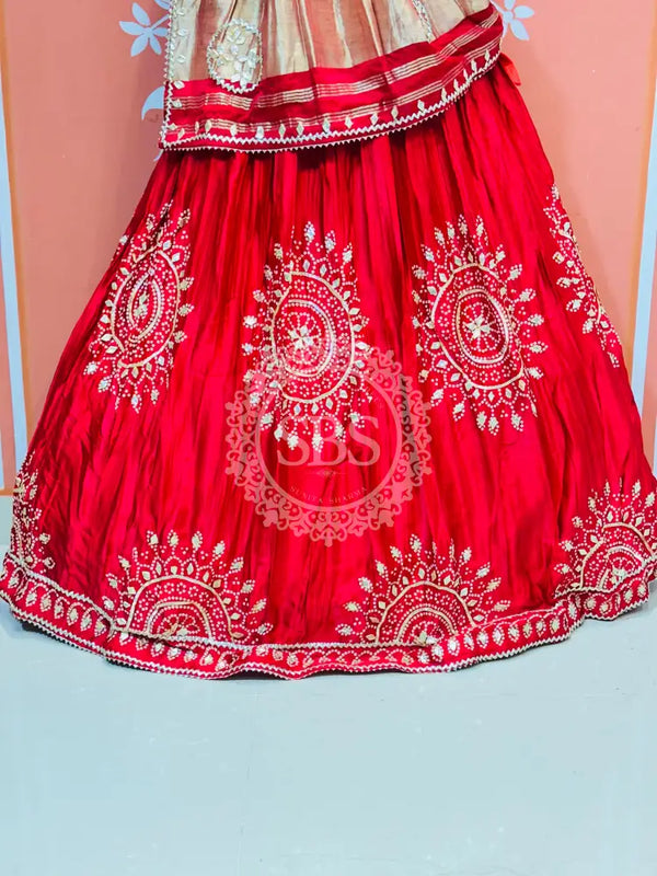 GAZI SILK HANDWORK KACHI PATTI LEHENGA