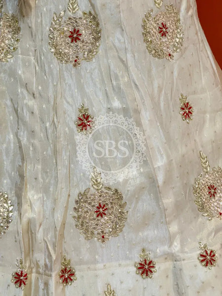 GAZI SILK HANDWORK LEHENGA Red / Free Size