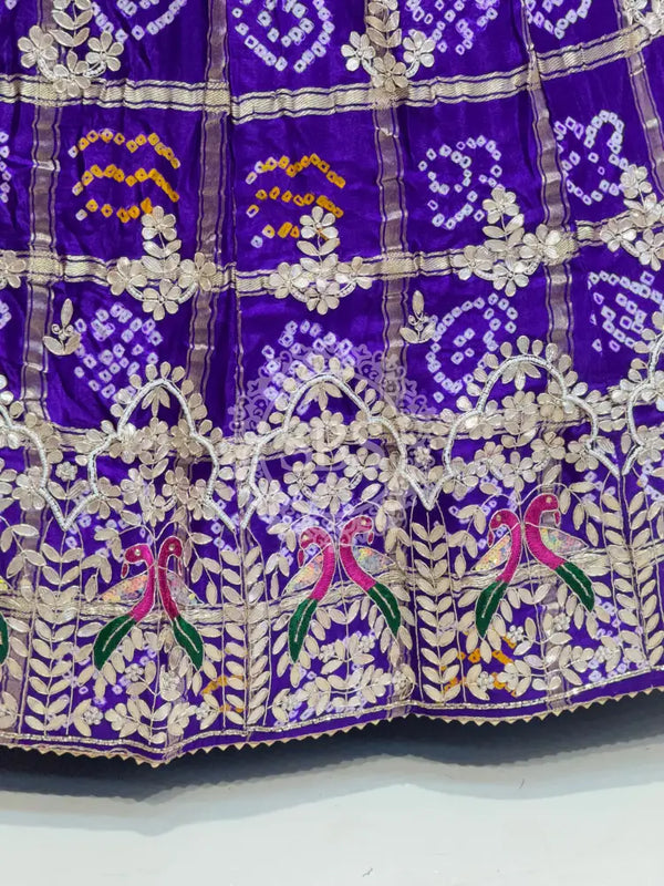 GAZI SILK ZARDOZI GOTA PATTI LEHENGA