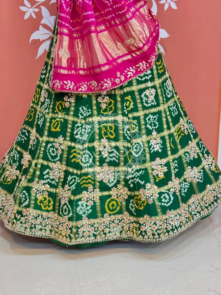 GAZI SILK ZARDOZI GOTA PATTI LEHENGA