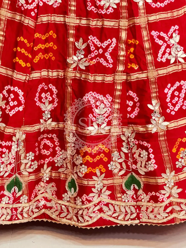 GAZI SILK ZARDOZI GOTA PATTI LEHENGA